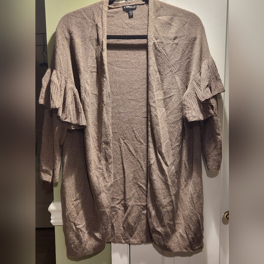 Express women's taupe cardigan Large